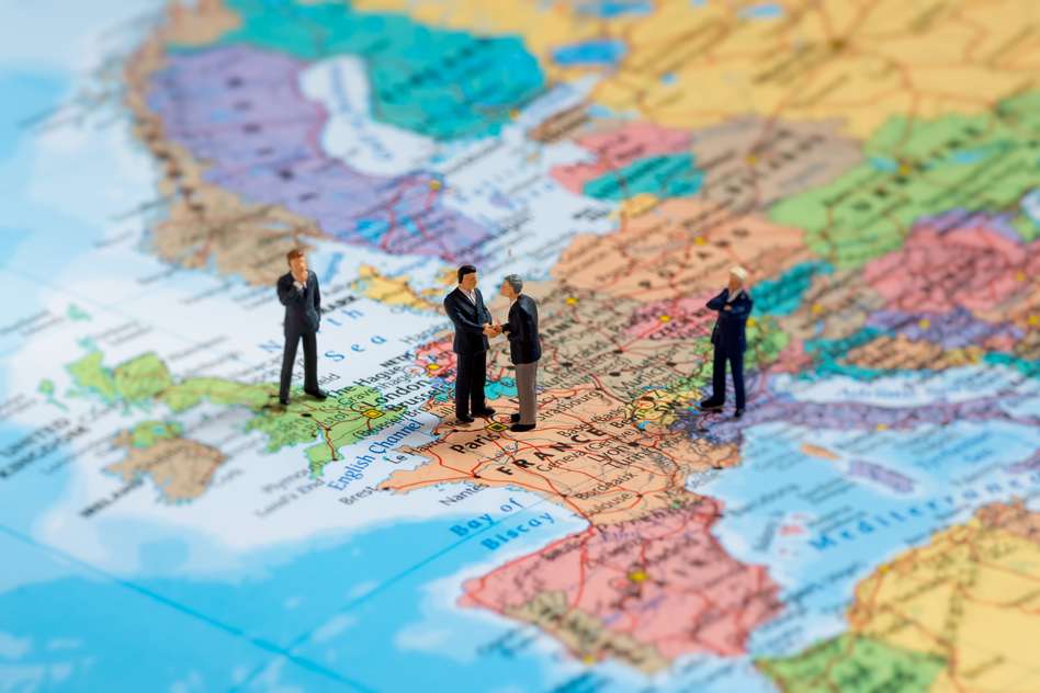 little plastic men on a french map