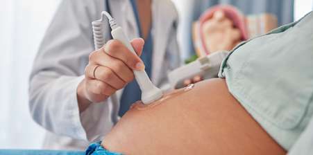 Trends in maternity investigations - Maternity nurse ultrasound scan on pregnant mother