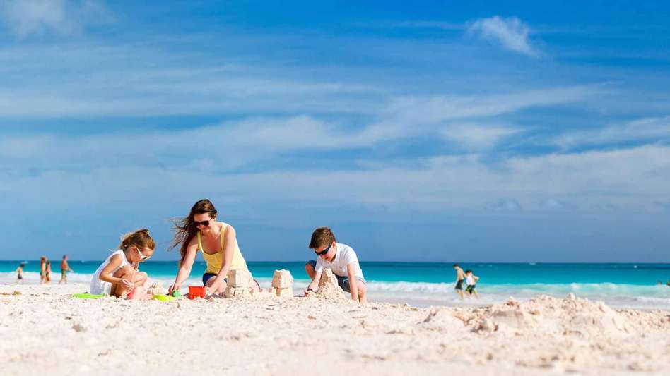 Family holiday at the beach