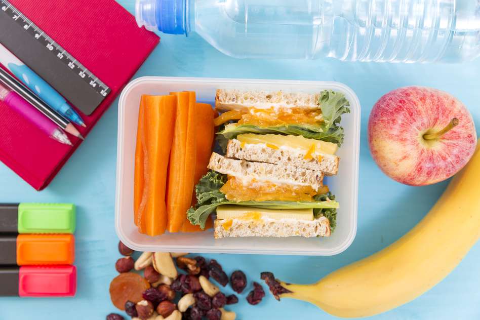 School lunchbox with food in it