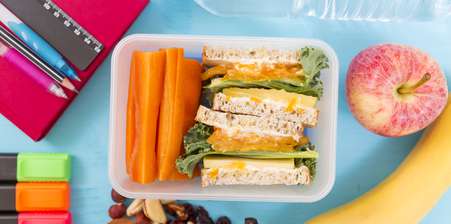 School lunchbox with food in it
